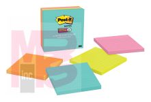 3M Post-it Super Sticky Notes 675-4SSMIA  4 in x 4 in (101 mm x 101 mm) Miami Collection 4 Pads/Pack 90 Sheets/Pad Lined