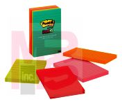 3M Post-it Super Sticky Notes 660-5SSMIA  4 in x 6 in (101 mm x 152 mm) Miami Collection 8 Pads/Pack 90 Sheets/Pad Lined