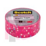 3M Scotch Expressions Washi Tape C314-P89  .59 in x 393 in (15 mm x 10 m) Pink Fun Dots