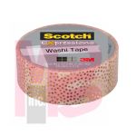 3M Scotch Expressions Washi Tape C614-P2  Pastel Pink with Gold Foil Dots