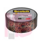 3M Scotch Expressions Washi Tape C614-P4  .59 in x 275 in (15 mm x 7 m) Black and Copper Foil Triangles