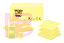 3M Post-it Super Sticky Pop-up Notes R330-10SSCY  Canary Yellow 3 in x 3 in 90 sht/pad 10 pad/pack