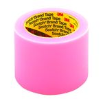 Scotch Labelgard Film Tape 821 Lightly Pink, 4 in x 72 yd, 8 per case