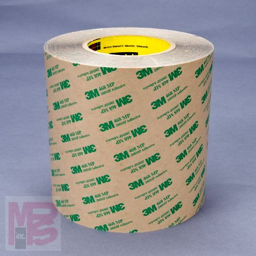 3M Adhesive Transfer Tape 468MP  Clear  18 in x 180 yd  5 mil  1 roll per case