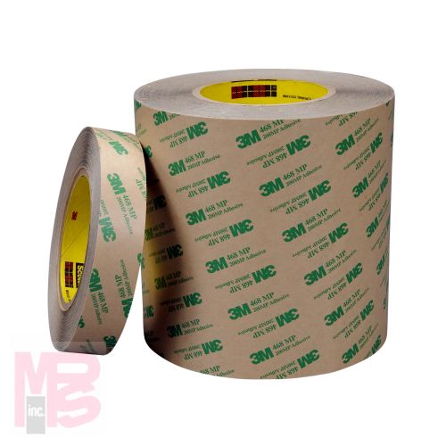 3M Adhesive Transfer Tape 468MP  Clear  27 in x 180 yd  5 mil  1 roll per case