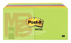 3M Post-it Notes  654-14AU 3 in x 3 in (76 mm x 76 mm) Jaipur colors 14 Pads/Pack
