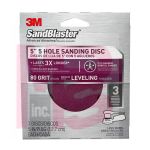 3M SandBlaster(TM) Sanding Disc, 9422ES-30-B, 5 in X 5-hole, 80 grit, 3/pk