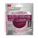 3M SandBlaster(TM) Sanding Discs, 9423ES-30-B, 5 in x 5-hole, 120 grit, 3/pk
