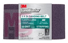 3M SandBlaster(TM) Sanding Belt, 9196NA, 3 in x 24 in, 50 grit, 6/cs