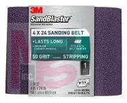 3M SandBlaster(TM) Heavy Duty Power Sanding Belt, 9610, 4 in x 24 in, 50-grit, 6/cs