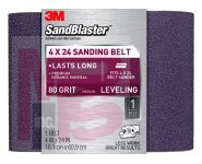 3M SandBlaster(TM) Sanding Belt, 9611, 4 in x 24 in, 80 grit, 6/cs