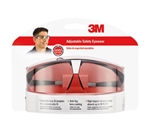 3M Adjustable Safety Eyewear, 47000-WZ4, Black/Grey Frame, Clear/Anti-Fog Lens, 4/case