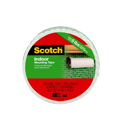 3M Scotch(R) Indoor Mounting Tape 110-Long/DC, 0.75 in x 350 in (19 MM x 8,9 m)
