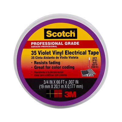 3M Scotch(R) #35 Violet Vinyl Electrical Tape, 11271-BA-5, 3/4 in x 66 ft x 0.007 in, 5/case