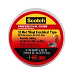 3M Scotch(R) Electrical Tape 10810-DL-2W, 0.75 in x 66 ft x 7 mil, Red, 10/cs