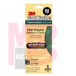 3M SandBlaster Sandpaper with NO-SLIP GRIP Backing  11060-G  3-2/3 in x 9 in  60 grit  5 sheets/pk