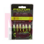 3M Peltor Sport Tri-Flange Corded Reusable Earplugs 97317-10C  3 Pair Pack Neon Yellow