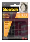 3M Scotch Outdoor Fastener RFLD7021  7/8 in x 7/8 in (22.2 mm x 22.2 mm) Black 6 Sets of Squares