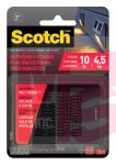 3M Scotch Extreme Fasteners RFD7021  1 in x 1 in (25.4 mm x 25.4 mm) Black 12 Squares (6sets).