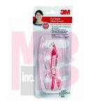 3M Flat Temple Safety Eyewear 47014-WV6  White/Pink Frame Clear/Scratch Resistant Lens 6/case