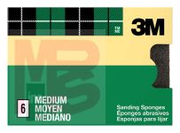 3M Sanding Sponge CP002-6P-CC  Medium 6-Pack 3.75 in x 2.625 in x 1 in
