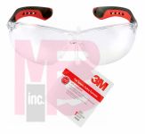 3M Flat Temple Safety Eyewear  47010-HT6 Black/Red Frame Clear/Scratch Resistant Lens 6/case 1 Eyewear