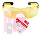 3M Flat Temple Safety Eyewear 47013-WV6  Amber Lenses