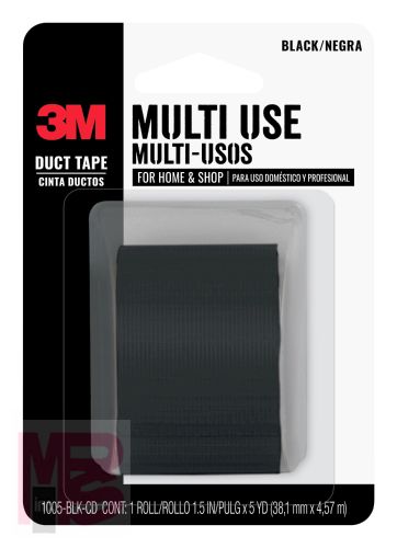 3M Black Duct Tape  1005-BLK-CD  1.5 in x 5 yd (38.1mm x 4.57m)  12/cs