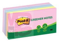 3M Post-it Greener Notes 654-RP-A  3 in x 3 in (76 mm x 76 mm) Helsinki colors