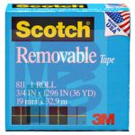 3M 811 Scotch Removable Tape 1 in x 2592 in Boxed - Micro Parts &amp; Supplies, Inc.