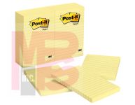 3M Post-it(R) Notes 660, 4 in x 6 in (10.16 cm x 15.24 cm) Canary Yellow Lined