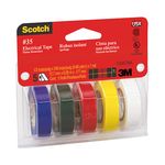 Scotch 35 Colored Vinyl Electrical Tape 10457, 5-pack, colored, 1/2 in x 240 in