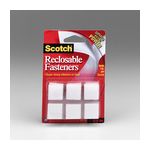 Scotch Reclosable Fasteners RF7120X, 24 eacg 7/8 Inch White Squares