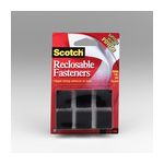 Scotch Reclosable Fasteners RF7121X, 24 each 7/8 in Black Squares
