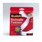 Scotch Reclosable Fasteners RF7260X, 3/4 in x 180 in White Roll