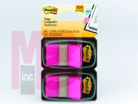 3M 680-BP2 Post-it Flags 1 in x 1.719 in (2.54 cm x 4.31 cm) Bright Pink - Micro Parts &amp; Supplies, Inc.