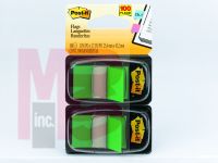 3M 680-GN2 Post-it Flags 1 in x 1.719 in (2.54 cm x 4.31 cm) Green - Micro Parts &amp; Supplies, Inc.