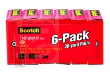 3M Scotch(R) Tape 600-6PK 3/4 in x 1296 in