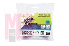 3M Scotch-Brite(TM)PurpleScourPad2020CC,2.8inx4.5in,4/pk,10pks/cs