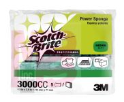 3M Scotch-Brite Power Sponge 3000CC  2.8 in x 4.5 in x 0.6 in  5/pack  12 packs/case