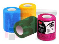 3M Vetrap Bandaging Tape Pack  1405PACK  3" x 5 yd - 3 rolls each: red  blue  gold  hunter green