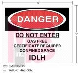 3M Diamond Grade Safety Sign 3MN204DG "DANGER IDHL"  6 in x 5 in 10 per package
