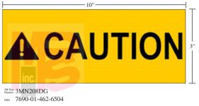 3M Diamond Grade Safety Sign 3MN208DG "CAUTION"  10 in x 3 in 10 per package