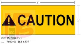 3M Diamond Grade Safety Sign 3MN209DG "CAUTION"  6 in x 2 in 10 per package