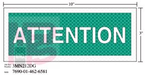 3M Diamond Grade Safety Sign 3MN212DG "ATTENTION"  10 in x 3 in 10 per package