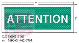 3M Diamond Grade Safety Sign 3MN213DG "ATTENTION"  6 in x 2 in 10 per package