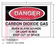 3M Diamond Grade Fire Fighting Sign 3MN302DG "DANGER SPACE"  9 in x 6 in 10 per package