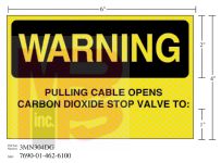 3M Diamond Grade Fire Fighting Sign 3MN304DG "WARNING VALVE"  6 in x 4 in 10 per package