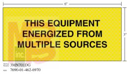 3M Diamond Grade Electrical Sign 3MN701DG "THIS SOURCE"  7 in x 3 in 10 per package
