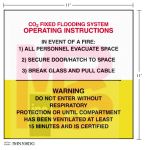 3M Diamond Grade Fire Fighting Sign 3MN308DG "CO2 FIXED GAS FREE"  11 in x 11 in 10 per package